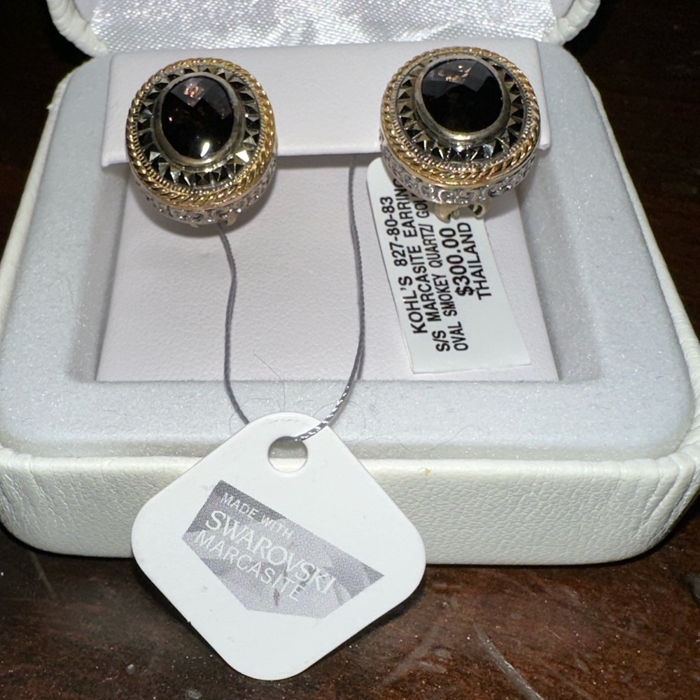 Swarovski Marcasite Smokey Earrings